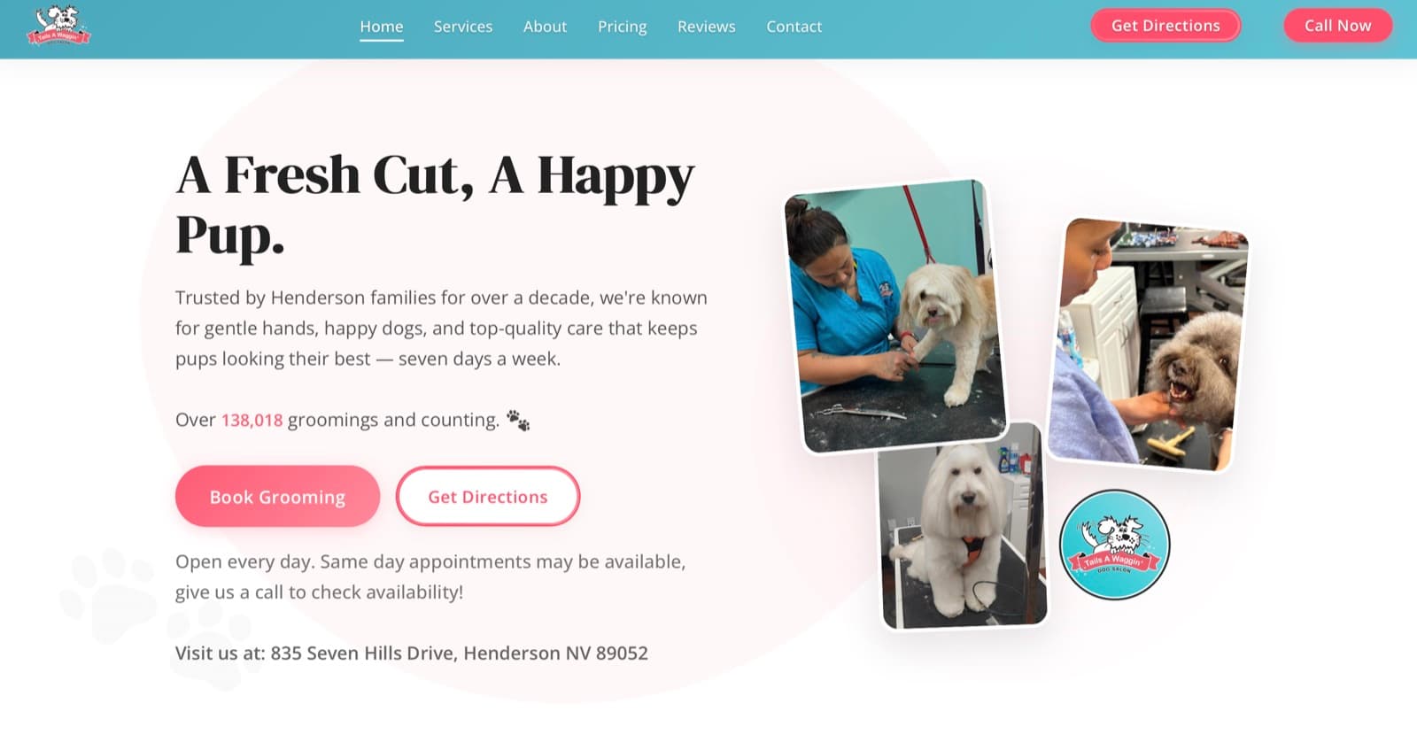 Website Build & Design – Tails A Waggin