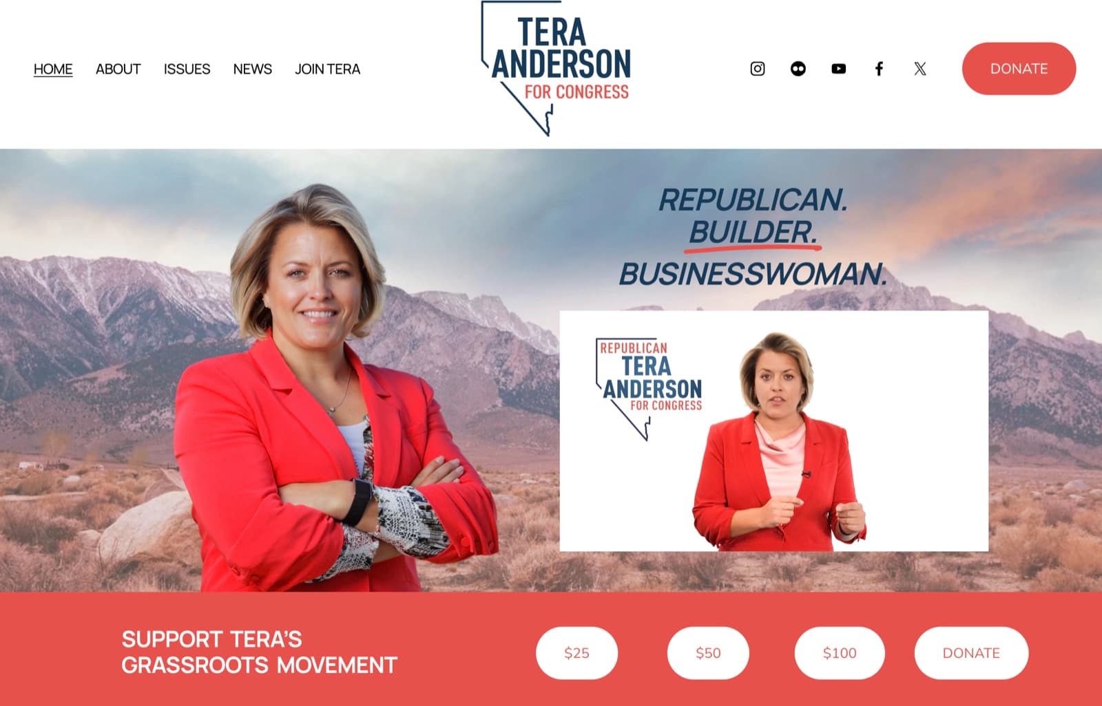 Tera Anderson for Congress – Website & Brand Identity